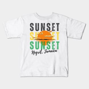Sunset Negril Jamaica Kids T-Shirt